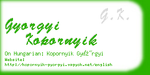 gyorgyi kopornyik business card